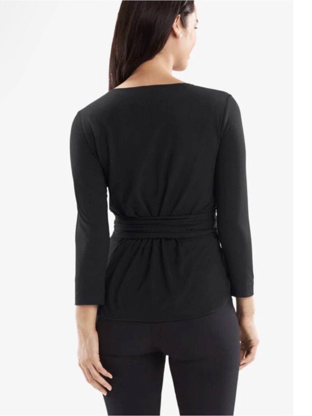 MM Lafleur Light Gray Long Sleeve Tie-Front Tee - Picture 8 of 12